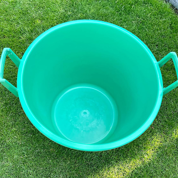 Eimer 40 L, Kübel aus Kunststoff, mit Deckel und 2 Griffen für Einfaches Tragen, Behälter für BAU, Garten und Heimwerkarbeiten, Stabil & Bequem, Putzeimer, Mörteleimer