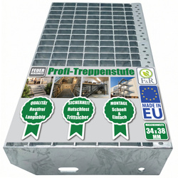Metallstufe verzinkt Gitterroststufen Treppenstufen, Maschenweite 34x38mm - 800/240 mm</h2