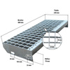 Metallstufe verzinkt Gitterroststufen Treppenstufen, Maschenweite 34x38mm - 800/240 mm</h2