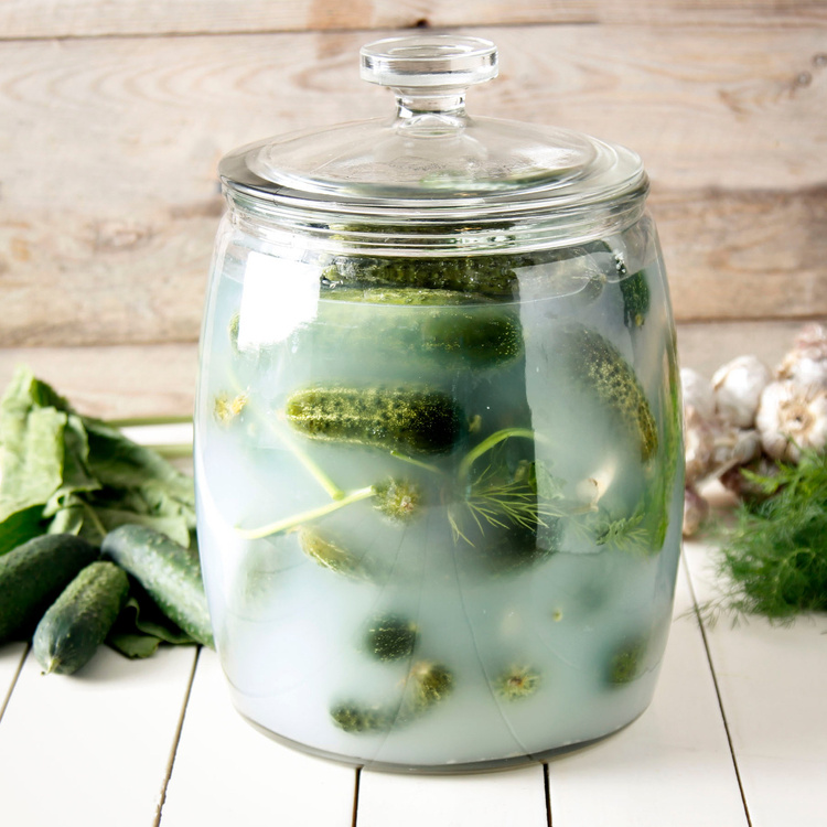 Gurkenglas, Einmachglas, Einmachgläser aus Glas mit Deckel - transparent - 0,9 Liter