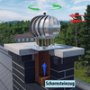 Schornsteinaufsatz TURBOWENT mit Bodenplatte aus verzinktem Blech - Ø 150 mm