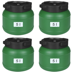Weithalsfass Sauerkrautfas Regen Fass Gepäcktonne Camping, grün - 5 Liter / Satz mit 4 Fässern