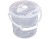 Eimer, Plastikeimer, Haushaltseimer, Wassereimer, Kunststoffeimer mit Tragebügel Skala und Deckel, transparent - 10L