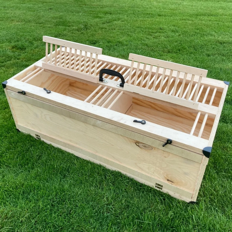 Transportkiste aus Sperrholz mit aufklappbarem Deckel - 80x40 cm