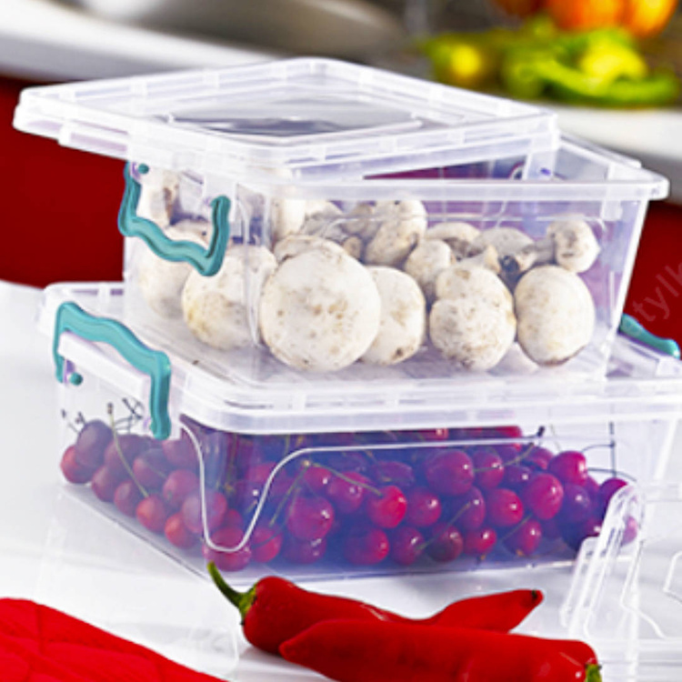 Runden Behälter, Aufbewahrungsbox, Transparentbox, Kunststoffbox, Klappbox, Plastikbox – transparent – 2,10 Liter