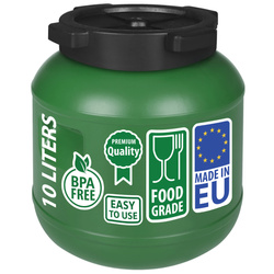 Weithalsfass Sauerkrautfas Regen Fass Gepäcktonne Camping, grün - 10 Liter