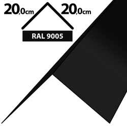 2m Winkelblech Kantblech Kante Blechwinkel pulverbeschichtetes 0,5mm, Zuschnitt 40cm -RAL-9005 Schwarz