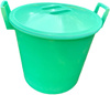 Eimer 40 L, Kübel aus Kunststoff, mit 2 Griffen für Einfaches Tragen, Behälter für BAU, Garten und Heimwerkarbeiten, Stabil & Bequem, Putzeimer, Mörteleimer - grün