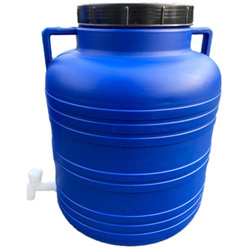 Weithalsfass Sauerkrautfas Regen Fass Gepäcktonne Camping - mit Tap - 60 Liter - blau