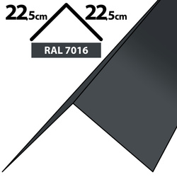 2m Winkelblech Kantblech Kante Blechwinkel pulverbeschichtetes 0,5mm, Zuschnitt 45cm -RAL-7016 Graphit