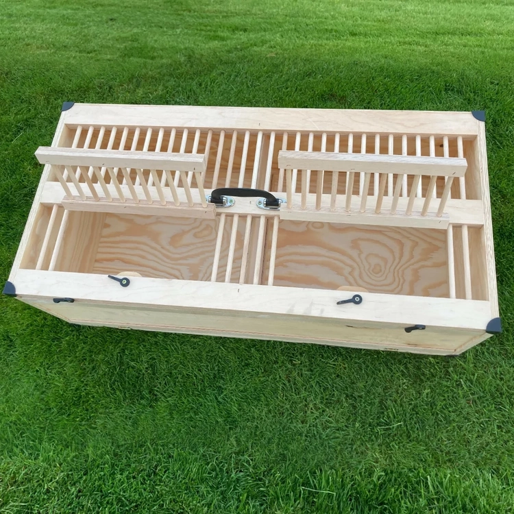 Transportkiste aus Sperrholz mit aufklappbarem Deckel - 80x40 cm