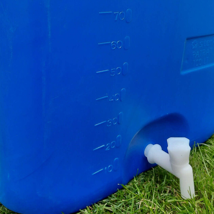 Weithalsfass Futtertonne Fasssilage Kunststoff Regen Fass mit Zapfhahn - 100 Liter - blau