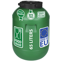 Weithalsfass Sauerkrautfas Regen Fass Gepäcktonne Camping, grün - 65 Liter