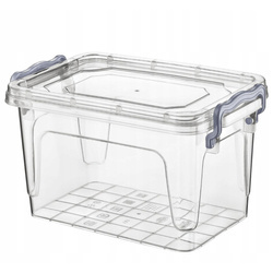 Quadratischer Behälter, Aufbewahrungsbox, Transparentbox, Kunststoffbox, Klappbox, Plastikbox - transparent - 1,00 Liter