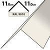 2m Winkelblech Kantblech Kante Blechwinkel pulverbeschichtetes 0,5mm, Zuschnitt 22cm -RAL-9010 Weiß