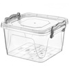 Quadratischer Behälter, Aufbewahrungsbox, Transparentbox, Kunststoffbox, Klappbox, Plastikbox – transparent – 1,20 Liter