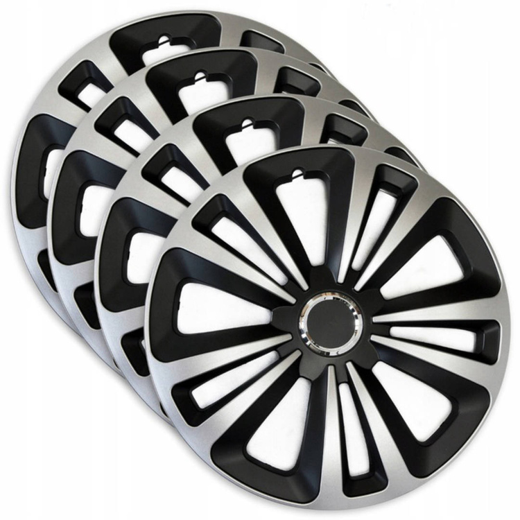 Radkappen, Radkappen silber&schwarz TERRA RING MIX 14" - 4er Set