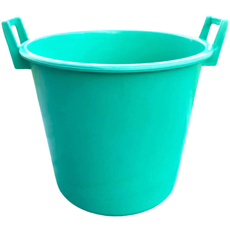 Eimer 40 L, Kübel aus Kunststoff, mit Deckel und 2 Griffen für Einfaches Tragen, Behälter für BAU, Garten und Heimwerkarbeiten, Stabil & Bequem, Putzeimer, Mörteleimer